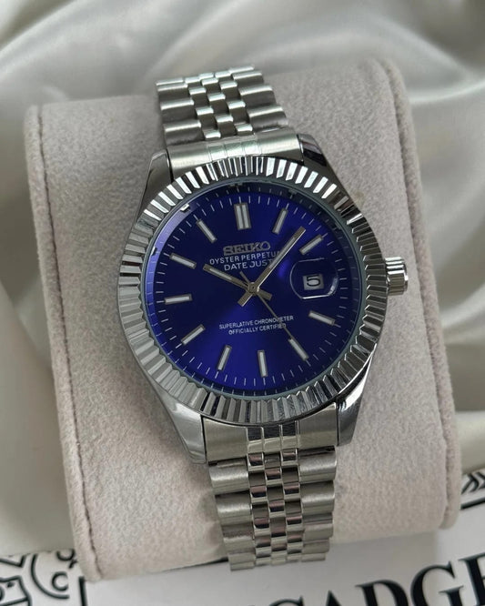 Sieko Mod Datejust Blue Dial Silver Stainless Steel Generic