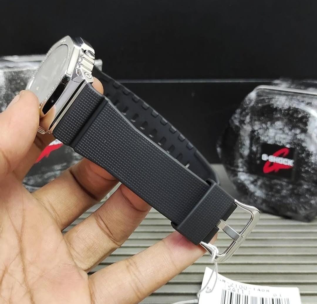 G-Shock GM-2100 Silver Gray Silicon Black Strap Generic
