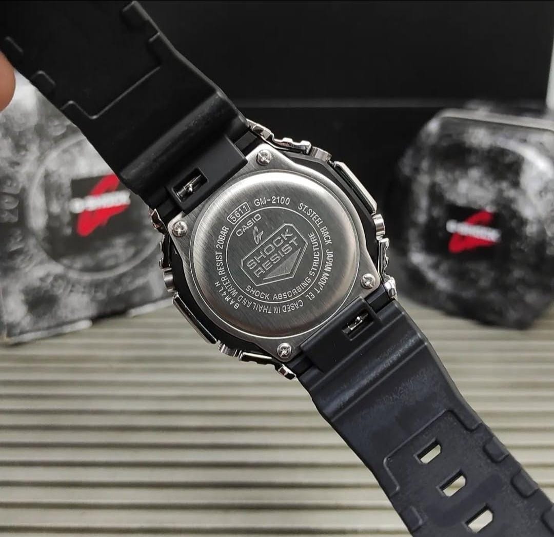 G-Shock GM-2100 Silver Gray Silicon Black Strap Generic