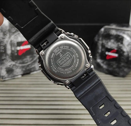 G-Shock GM-2100 Silver Gray Silicon Black Strap Generic