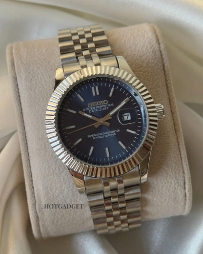 Sieko Mod Datejust Blue Dial Silver Stainless Steel Generic