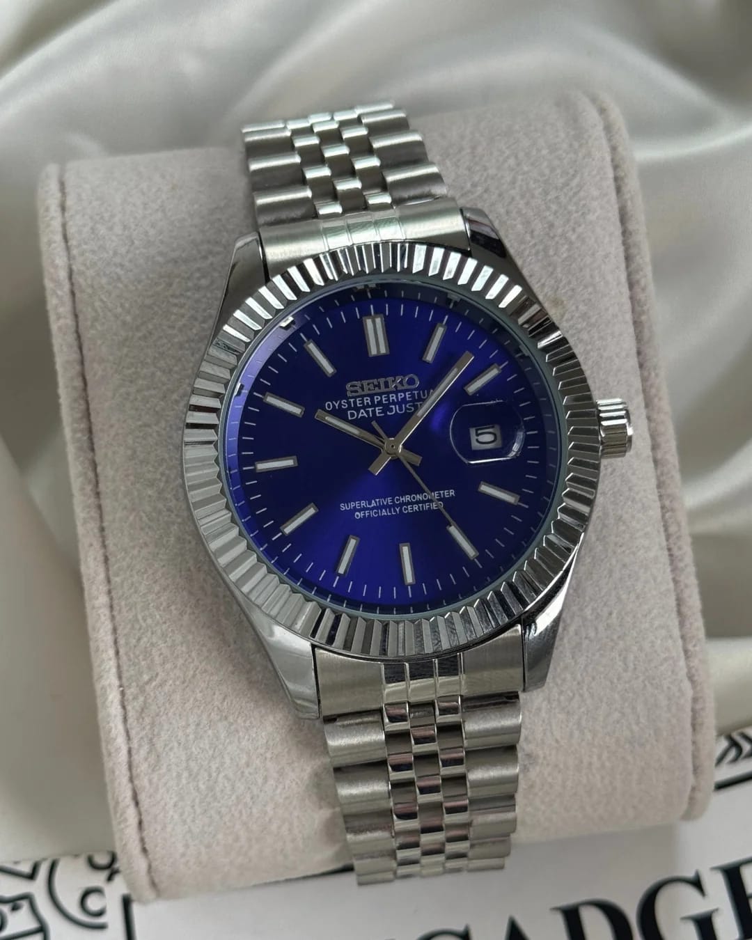 Sieko Mod Datejust Blue Dial Silver Stainless Steel Generic