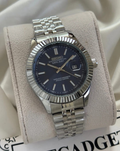 Sieko Mod Datejust Blue Dial Silver Stainless Steel Generic
