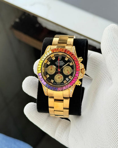 Rolex Rainbow Daytona Gold Tone Automatic Japanese Master Quality Men’s Watch