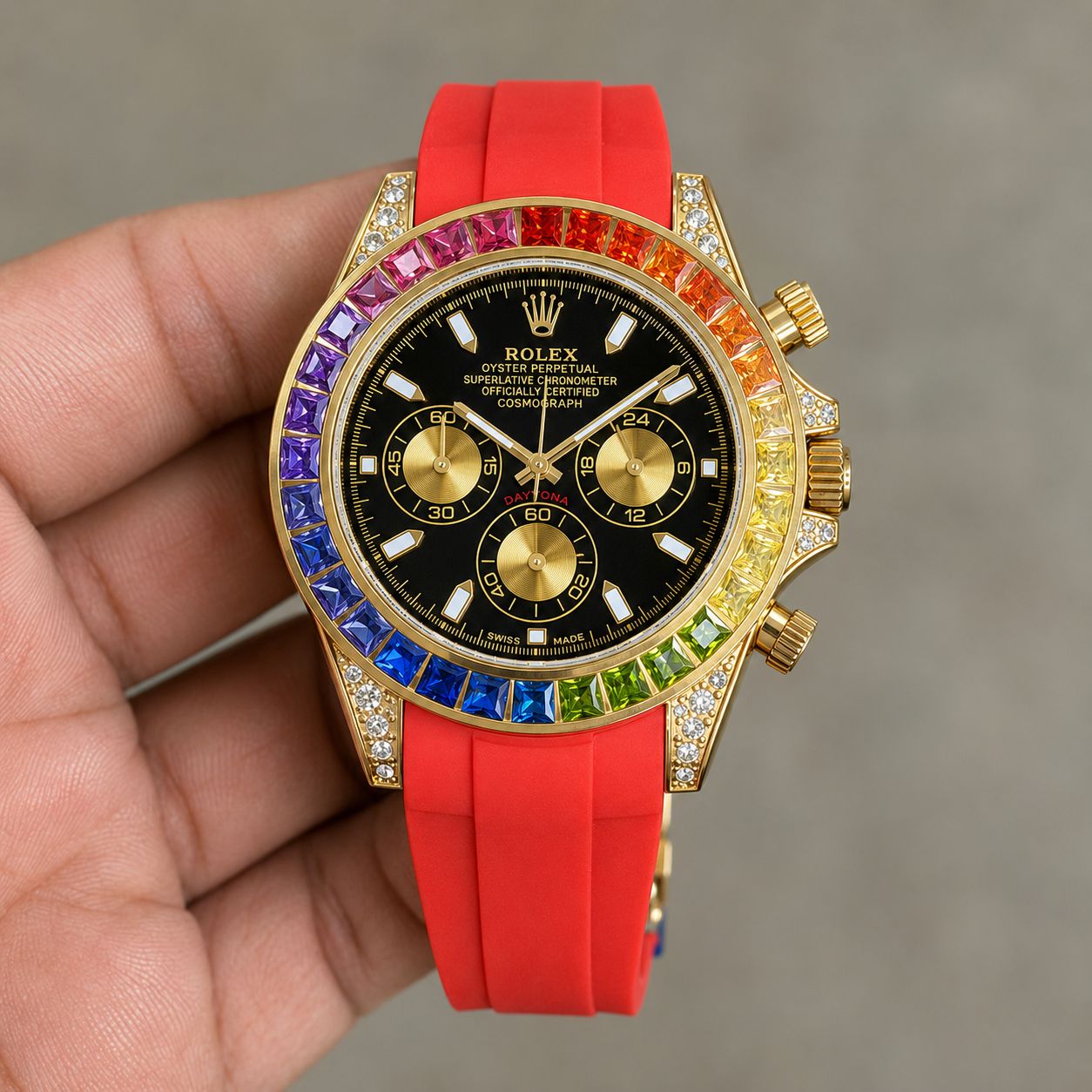 Rolex Daytona Orange Strap Rainbow