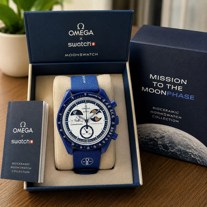 Omega Speedmaster Moonswatch greyBlack with black belt