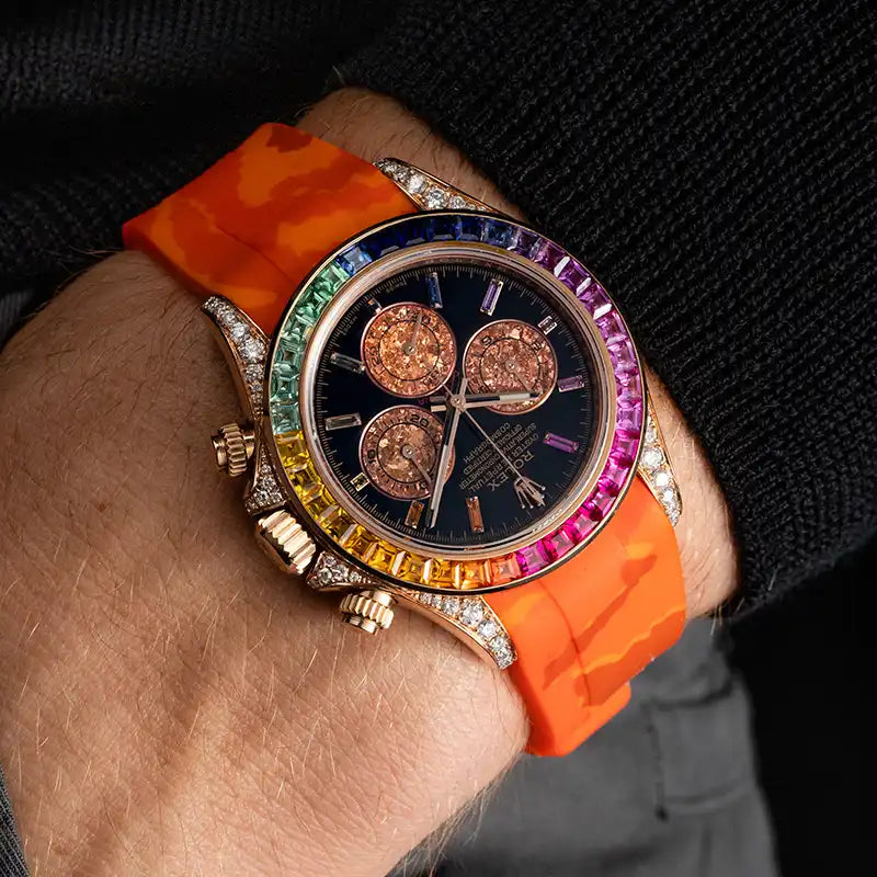 Rolex Daytona Orange Strap Rainbow