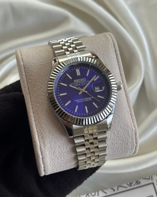 Sieko Mod Datejust Blue Dial Silver Stainless Steel Generic